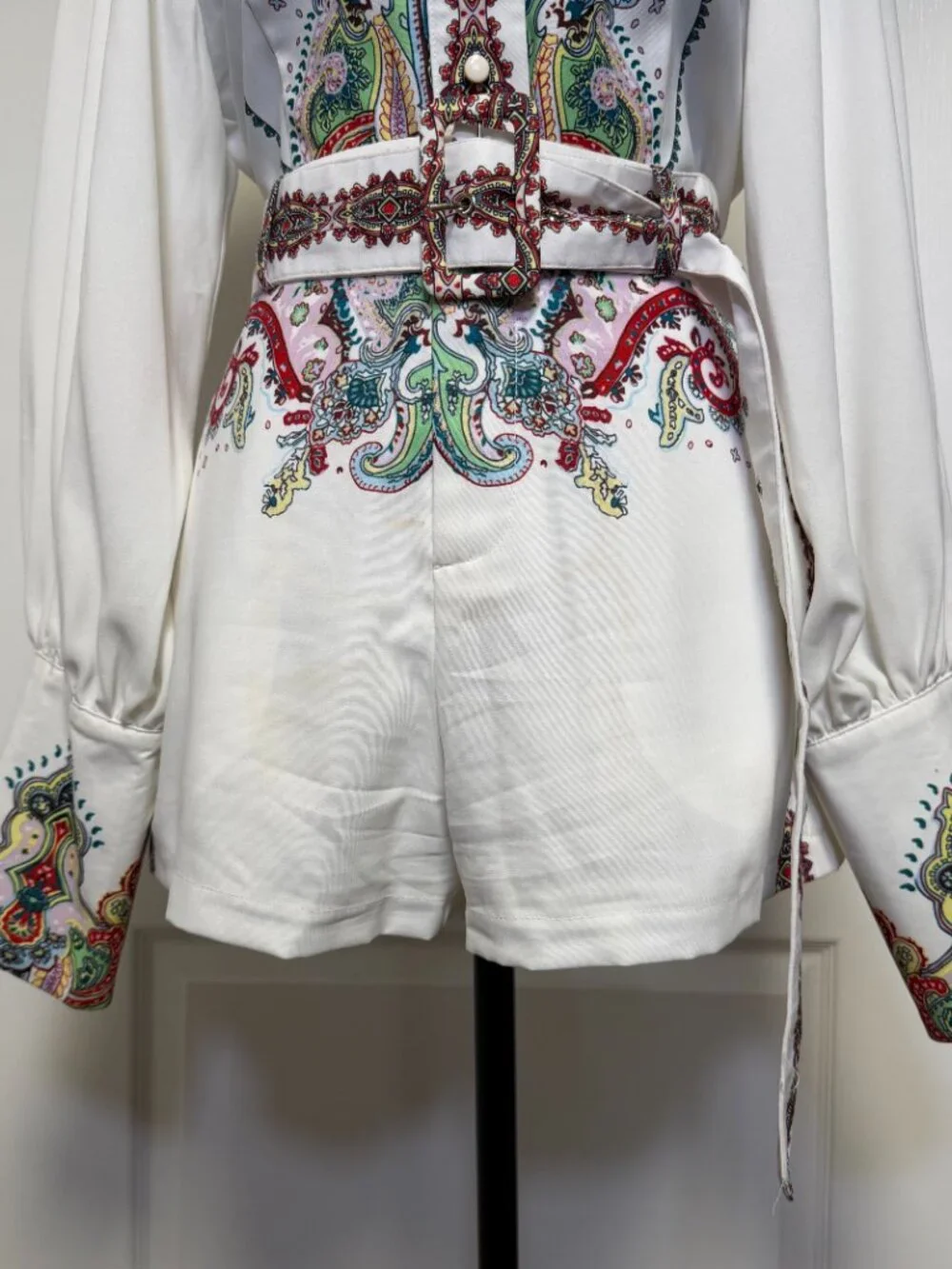 The Sang 2 Piece Paisley Set Matching Shorts & Blouse Hottie World Size M/L